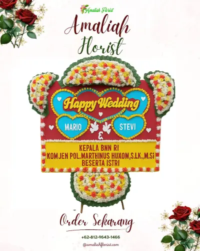 Karangan Papan Bunga Pernikahan di Buahdua
